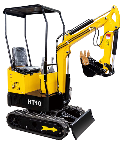 Bright yellow JDSHT10B mini excavator with black tracks and bucket, ready for work