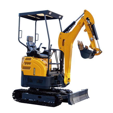 JDSHT22 mini excavator with open cab, yellow arm, and black tracks, viewed from the side.