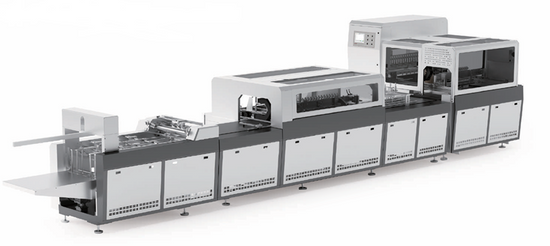 JDS QZD-600W automatic machine for forming foldable rigid box side walls, industrial view.