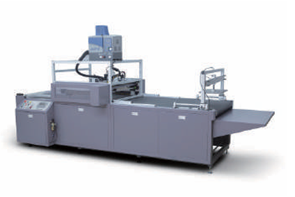 JDS ZH 500 semi-automatic machine for book-type case assembly, full view in an industrial setting.