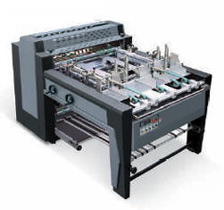 JDS SW 900 automatic drum grooving machine, grey and black, for rigid box production